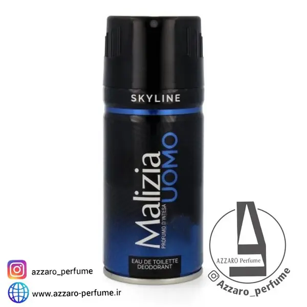 اسپری بدن مردانه مالزیا مدل اسکای لاین Malizia Uomo Skyline حجم 150 میل