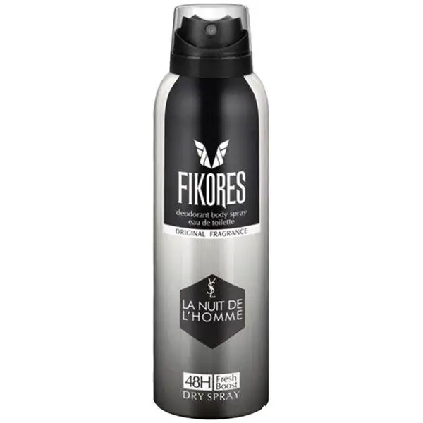 اسپری خوشبوکننده بدن مردانه فیکورس مدل YSL LA NUIT DE LHOMME حجم 200 میلی لیتر