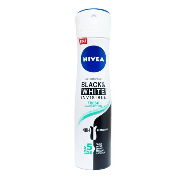 اسپری زنانه نیوا مدل اینویزیبل بلک اند وایت فرش آنتی باکتریال Nivea Invisible Black & White Fresh Spray حجم 150 میل - 2