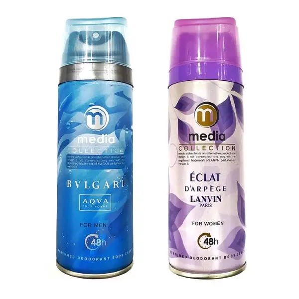 اسپری خوشبو کننده بدن مردانه مدیا مدل Bvlgari Aqva حجم 200 میلی لیتر به همراه اسپری خوشبو کننده بدن زنانه مدل Eclat - 2