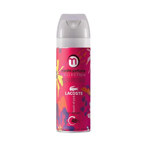 اسپری بدن زنانه مدیا مدل LACOSTE touch of pink حجم 200 میلی لیتر