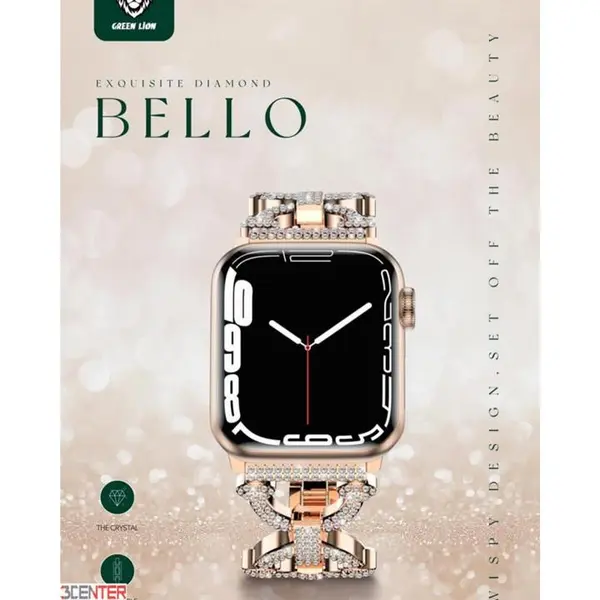 بند اپل واچ الماسی گرین مدل exquisite diamond bello green 38/40/41 MM - 3