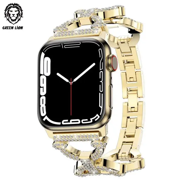 بند اپل واچ الماسی گرین مدل exquisite diamond bello green 38/40/41 MM - 2