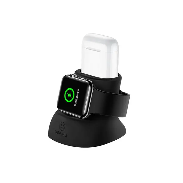 هولدر نگه دارنده شارژر اپل واچ و ایرپاد یوسامز Usams ZJ051 2 IN 1 Silicone Charging Holder - 4