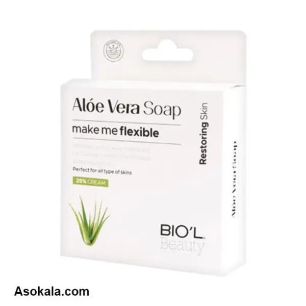 صابون زیبایی صورت آلوئه ورا بیول BIOL Aloe Vera وزن 100 گرم