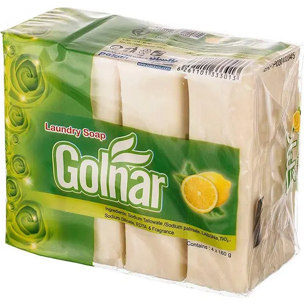صابون لباسشویی گلنار مقدار 160 گرم بسته 4 عددی