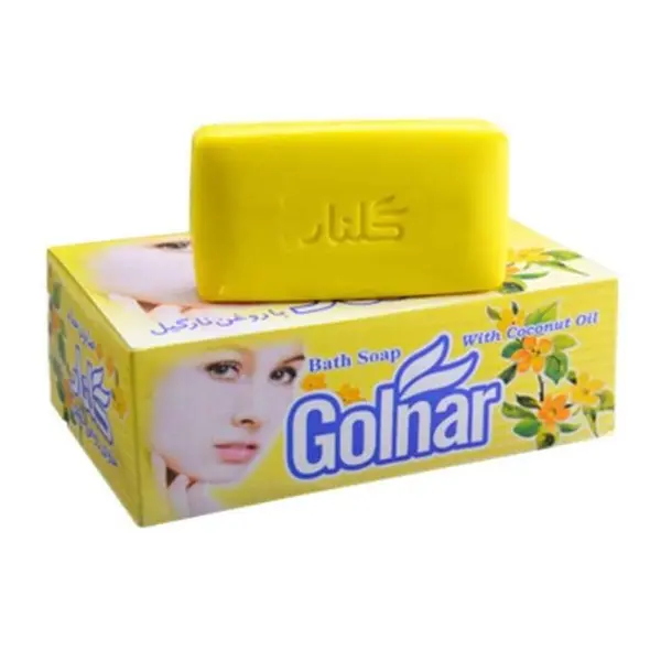 صابون حمام زرد طرح چهره 6 عددی 130 گرمی گلنار