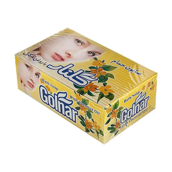 صابون حمام زرد طرح چهره 6 عددی 130 گرمی گلنار