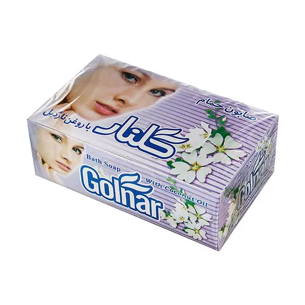 صابون حمام زرد طرح چهره 6 عددی 130 گرمی گلنار