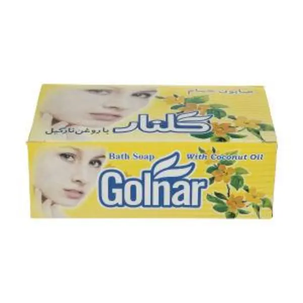 صابون حمام زرد طرح چهره 6 عددی 130 گرمی گلنار