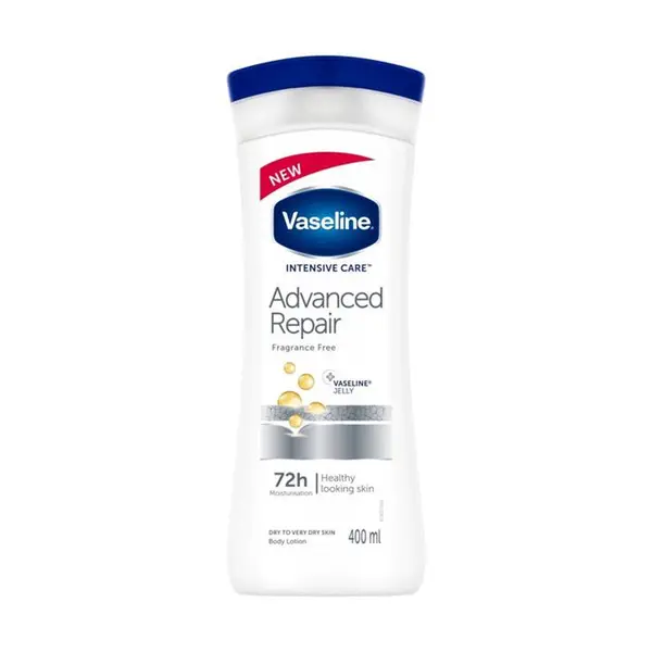 لوسیون مراقبت از بدن وازلین مدل Advanced Repair Fragranced Free