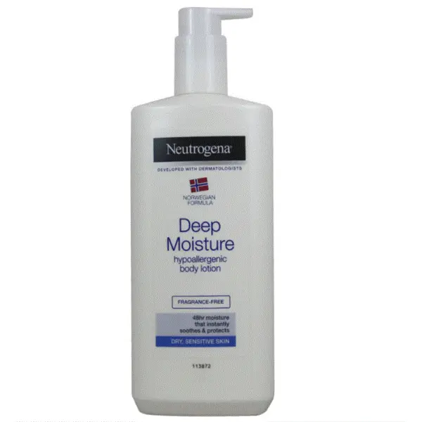 لوسیون بدن دیپ مویسچر برای پوست خشک و حساس نیتروژنا Neutrogena Deep Moisture Body Lotion For Dry Sensitive Skin