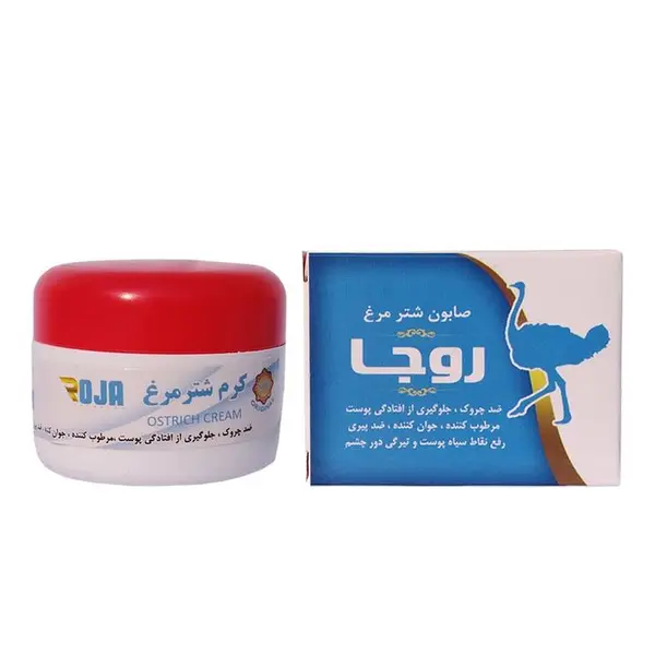 کرم شترمرغ روجا مدل Ostrich به همراه صابون شترمرغ روجا