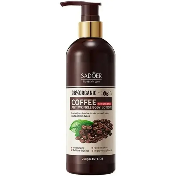 لوسیون ضد پیری بدن کافئین قهوه سادور Sadoer Coffee Anti-Wrinkle Fragrance Moisturizing Body Lotion 260g