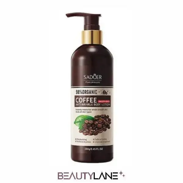 لوسیون ضد پیری بدن کافئین قهوه سادور Sadoer Coffee Anti-Wrinkle Fragrance Moisturizing Body Lotion 260g