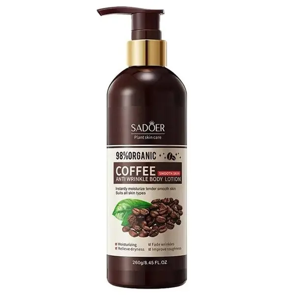 لوسیون ضد پیری بدن کافئین قهوه سادور Sadoer Coffee Anti-Wrinkle Fragrance Moisturizing Body Lotion 260g