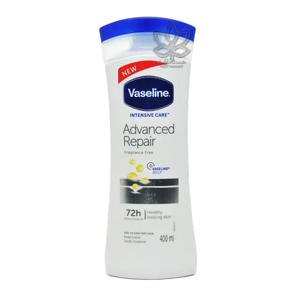 لوسیون بدن ترمیم کننده ( بدون عطر ) ۴۰۰ میل وازلین – vaseline