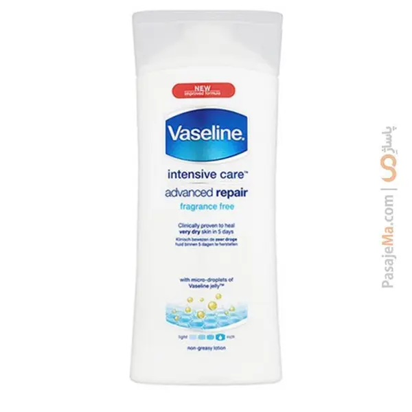 لوسیون بدن وازلین vaseline مدل advanced repair lightly fragranced حجم 400 میل