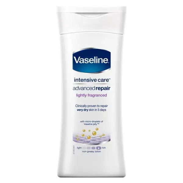 لوسیون بدن وازلین vaseline مدل advanced repair lightly fragranced حجم 400 میل
