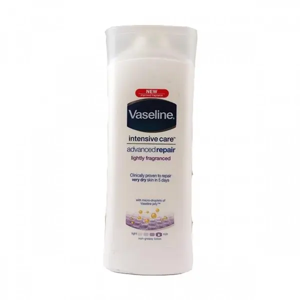 لوسیون بدن وازلین vaseline مدل advanced repair lightly fragranced حجم 400 میل