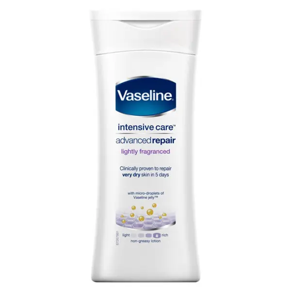 لوسیون بدن وازلین vaseline مدل advanced repair lightly fragranced حجم 400 میل