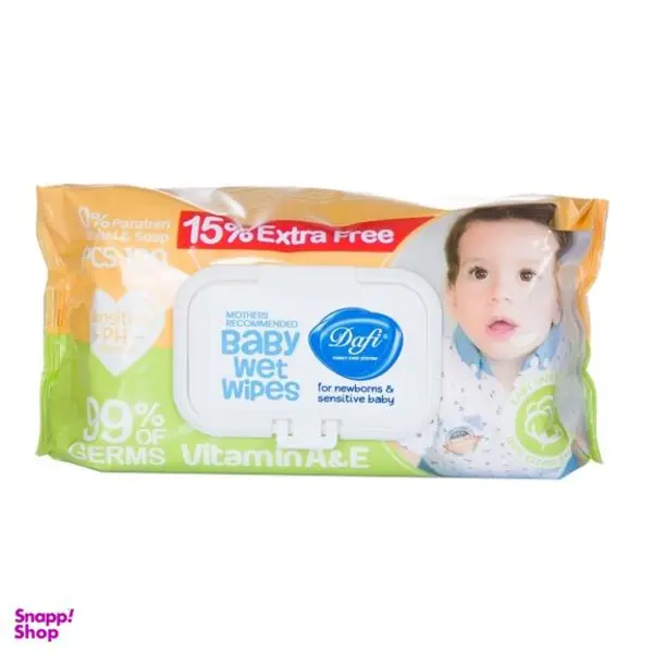 دستمال مرطوب کودک دافی مدل EX1 بسته 100 عددی