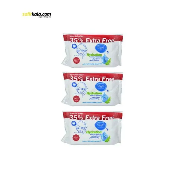 دستمال مرطوب دافی مدل Hydration 02 مجموعه ۳ عددی