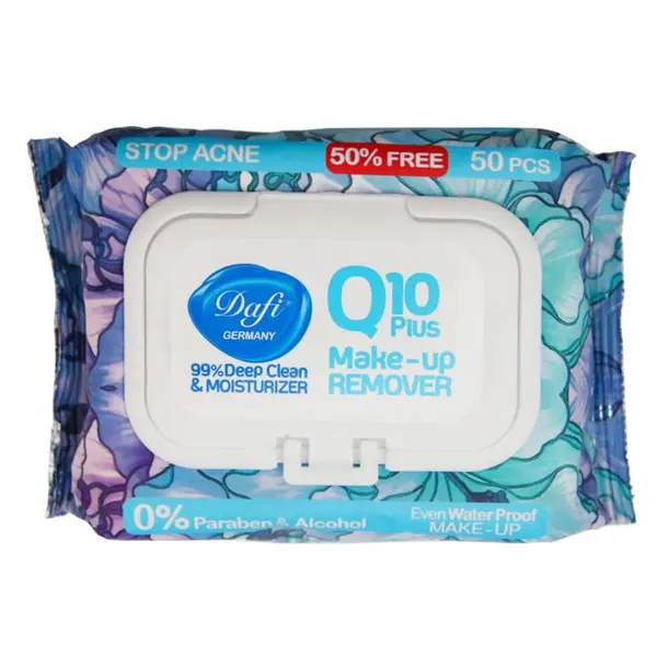 دستمال مرطوب دافی مدل Q10 PLUS STOP IRRITATION بسته 50 عددی