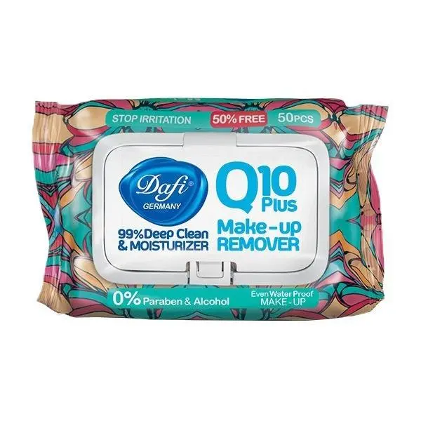 دستمال مرطوب دافی مدل Q10 PLUS STOP IRRITATION بسته 50 عددی