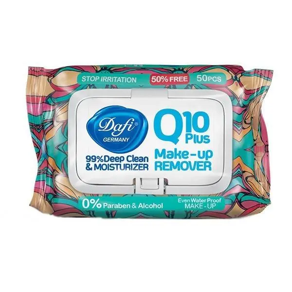 دستمال مرطوب دافی مدل Q10 PLUS STOP IRRITATION بسته 50 عددی