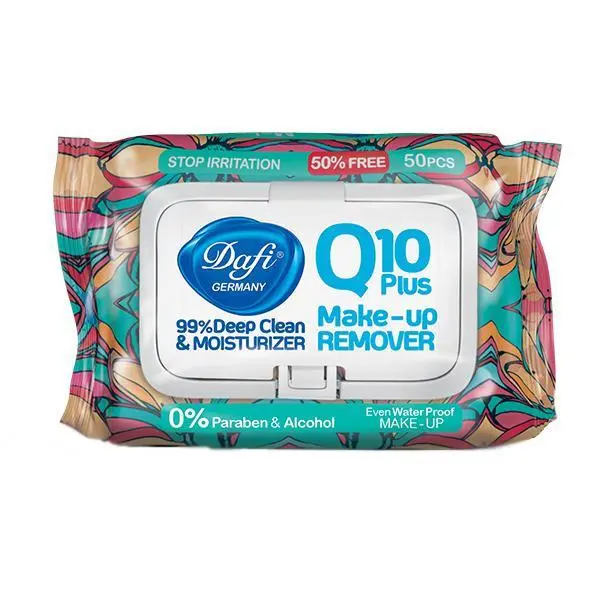 دستمال مرطوب دافی مدل Q10 PLUS STOP IRRITATION بسته 50 عددی