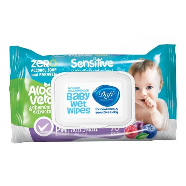 دستمال مرطوب درب دار دافی مدل SENSETIVE بسته 70عددی