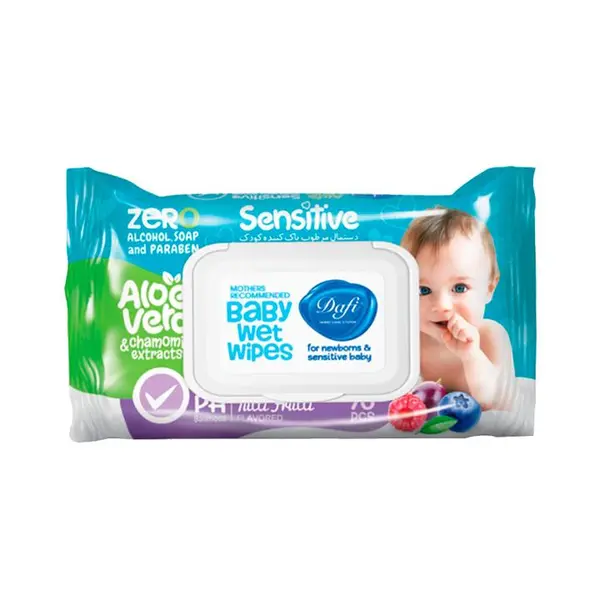 دستمال مرطوب درب دار دافی مدل SENSETIVE بسته 70عددی