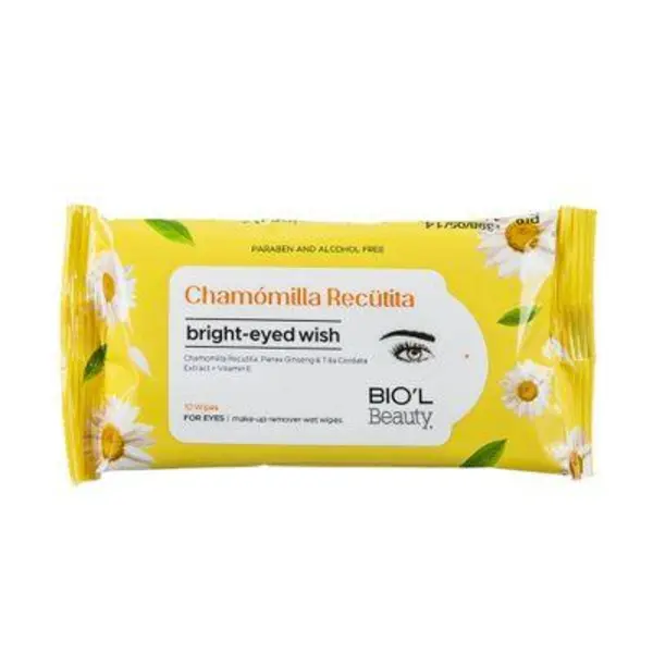 دستمال مرطوب پاک کننده آرایش چشم بیول عصاره بابونه 10 برگی