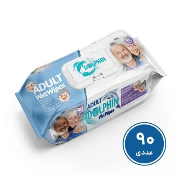 دستمال مرطوب دلفین مدل Adult W بسته 90 عددی دستمال مرطوب دلفین مدل Adult W بسته 90 عددی