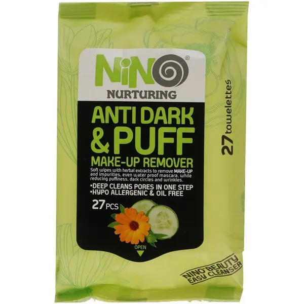 دستمال مرطوب نینو مدل Anti dark And Puff بسته 27 عددی