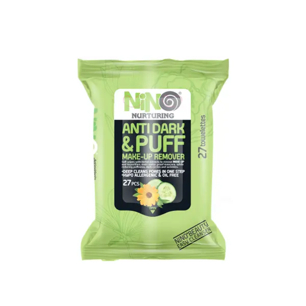 دستمال مرطوب نینو مدل Anti dark And Puff بسته 27 عددی