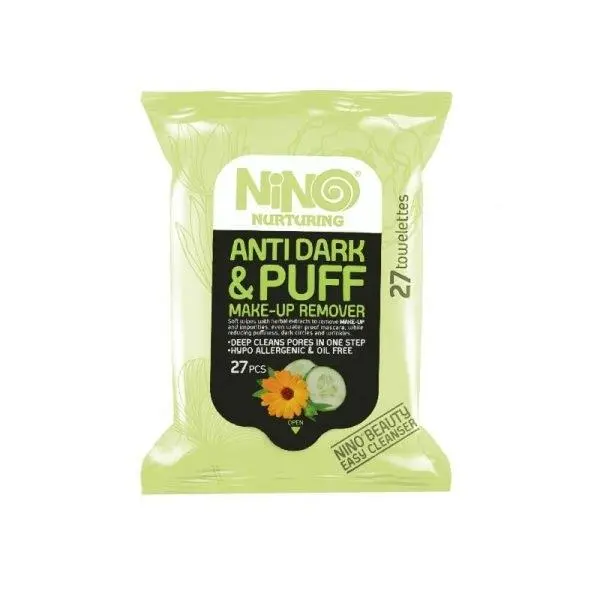 دستمال مرطوب نینو مدل Anti dark And Puff بسته 27 عددی