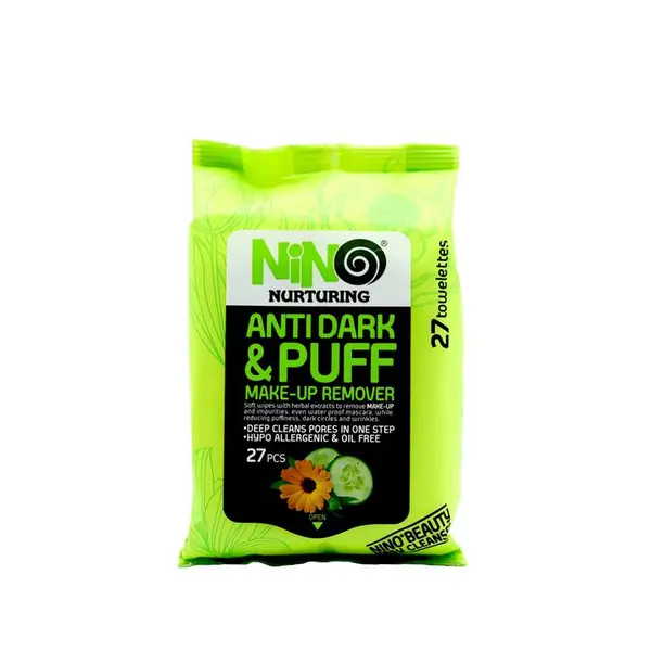 دستمال مرطوب نینو مدل Anti dark And Puff بسته 27 عددی