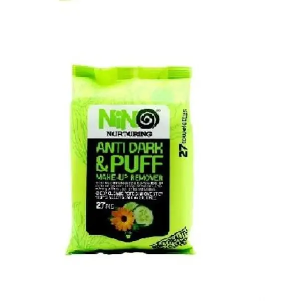 دستمال مرطوب نینو مدل Anti dark And Puff بسته 27 عددی