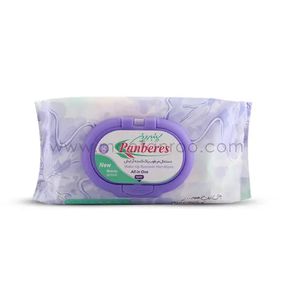 دستمال مرطوب پاک کننده آرایش پنبه ریز 60 عددی