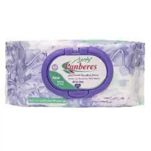 دستمال مرطوب پاک کننده آرایش پنبه ریز 60 عددی