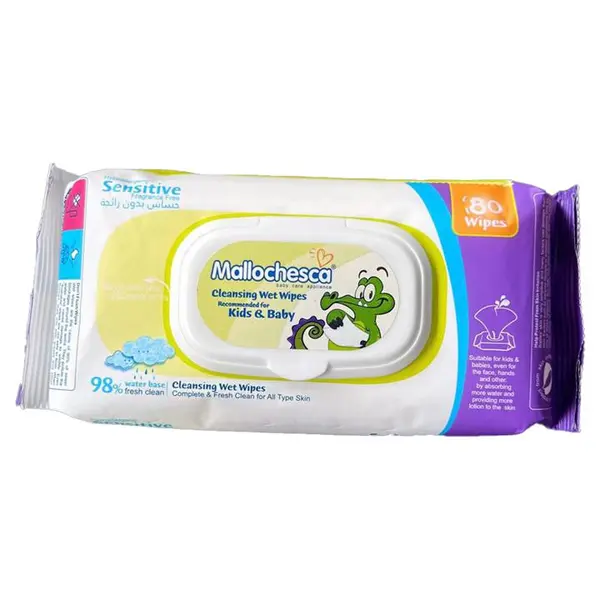 دستمال مرطوب 80 برگ بر پایه آب مالوچسکا Mallochesca دستمال مرطوب 80 برگ بر پایه آب مالوچسکا Mallochesca
