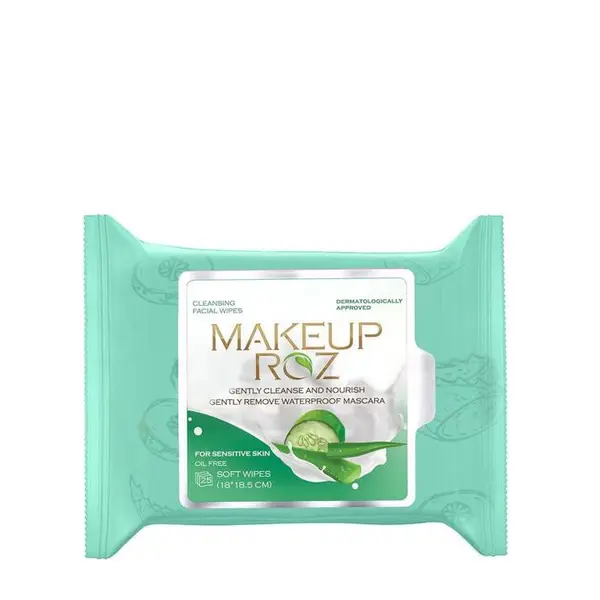 دستمال مرطوب آرایشی خیار و آلوئه ورا میکاپ رز ۲۵ عددی MakeUp Rose