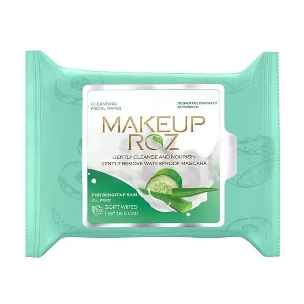 دستمال مرطوب آرایشی خیار و آلوئه ورا میکاپ رز ۲۵ عددی MakeUp Rose