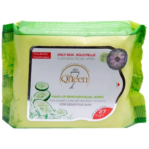دستمال مرطوب پاک کننده آرایش Sensitive Skin سون کوئین 27 عددی دستمال مرطوب پاک کننده آرایش Sensitive Skin سون کوئین 27 عددی