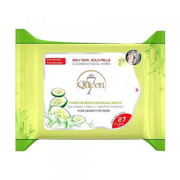 دستمال مرطوب پاک کننده آرایش Sensitive Skin سون کوئین 27 عددی