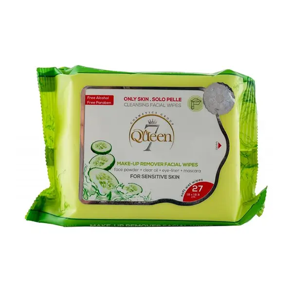 دستمال مرطوب پاک کننده آرایش Sensitive Skin سون کوئین 27 عددی