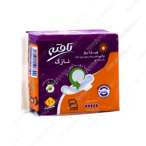 نوار بهداشتی بالدار ویژه روز نازک تک بسته ای تافته بسته 7 عددی