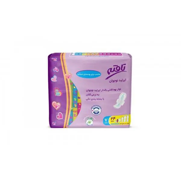 نوار بهداشتی بالدار ایرلید نوجوان تافته بسته 7 عددی سایز 24